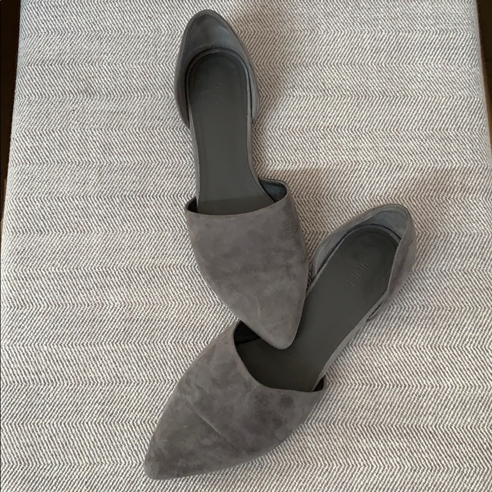 Vince Gray Suede D’orsay Flats